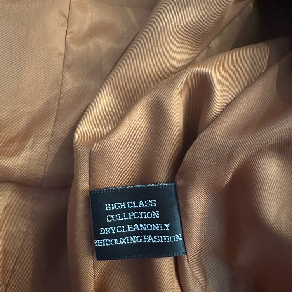 Vintage Cognac Leather Ruffle Peplum Jacket |Statement Jacket - Picture 14 of 15